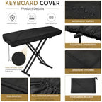 88 Key Piano Keyboard Cover for Yamaha DGX Series DGX-670 2021-present, 210D Oxford Waterproof Digital Piano Dust Cover with Silver Coating, Adjustable Drawstring & Storage Bag - Image 2