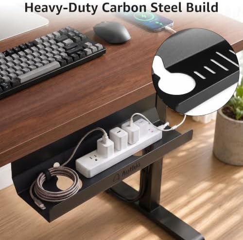 Aothia Under Desk Cable Management Tray, 2 Pack (16.5 in, Metal, Black) - Image 3