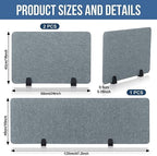 Yaomiao 3 Pcs Acoustic Desk Divider Soundproof Desk Privacy Panel Freestanding Desk Partitions Sound Absorbing for Students Office Reduce Noise Visual Distractions (47.3 x 16", 24 x 16", Light Gray) - Image 2