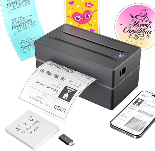 Thermal Shipping Label Printer 4x6 Bluetooth Label Maker for Small Business by Unknown