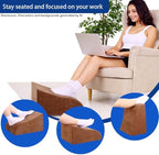 Foot Rest for Under Desk at Work, Ergonomic Under Desk Footrest with Washable Cover for Office, Home & Gaming Leg Elevation Pillow Brown - Image 4