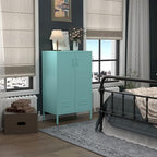IRONFFICE Metal Accent Cabinet, Steel Cabinet Organizers and Storage, Metal Cabinet with Adjustable Shelves, 2 Doors Storage Cabinet for Living Room, Hallway, Office, Blue - Image 6