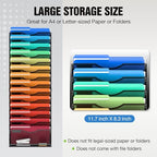 MINDEPOT 15 Tier Wall File Holder Hanging Wall Mount Paper File Organizer for Mails Folders Document Magazine Organization, for Office School Home, Black - Image 5