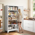 Yizosh Metal Storage Cabinet with Doors and 4 Adjustable Shelves - Image 4