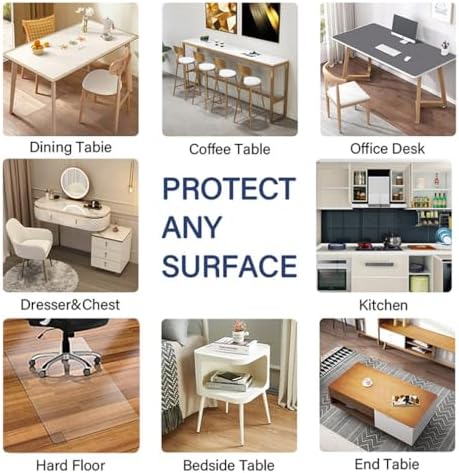Kasepie PVC Clear Table Cover Protector 36X60Inch, 2mm Thick Plastic Table Cover Rectangle,Clear Table Protector,Desk Protector Mat for Kitchen, Dresser, Writing Desk，Dining Room Table - Image 7