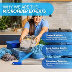 Microfiber Wholesale 16" x 16" All Purpose Towels - 50 Pack - Reusable Wash Cloths, Dust, Kitchen, Car, Shop Rags for Cleaning (Blue) - Image 5