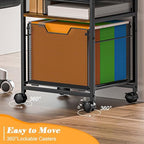Feyejade 5-Tier Rolling File Cart Cabinet Under Desk Storage Organizer - Image 6