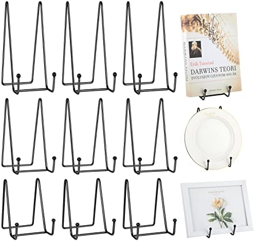 Mixweer 12 Pcs Book Stands for Display Metal Stand, 4.3", 6", 8", Black by Mixweer
