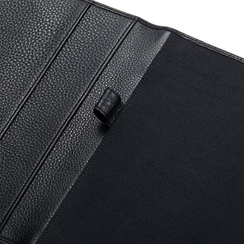 HISCOW Slim Leather Junior Padfolio, 5x8 Notepad Cover, Pebbled Black - Image 6