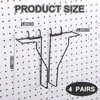 Wonderjune 4 Pcs Expandable Literature Display for Pegboard, Black - Image 2