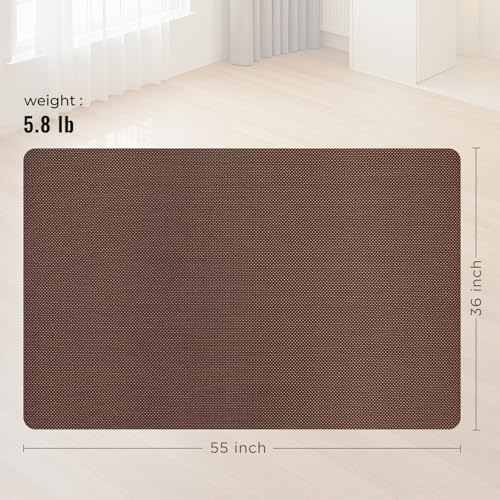Office Chair Mat for Hard Floors,36"x55" Anti-Slip Waterproof Hardwood Floor Chair Mat,Heavy Duty Floor Protector Rolling Chairs for Home Office(Coffee) - Image 2