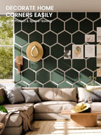 Fluxynara 12-Pack Hexagon Felt Bulletin Board Tiles, Aurora Green-1 - Image 4