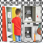 Demonwer 10 Pcs Locker Accessories Kit Black White Checkered Locker Organizer Magnetic Whiteboard Mirror Pen Holder Pen for Storage Organizing Shelf Back to School Party Supply - Image 6