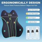 Patented Lumbar Support Pillow for Car, Truck Accessories Travel Essentials, Memory Foam Back Cushion for Driving Seat, Back Pain Relief,Washable Cover, Lower Back Support Fits Most Cars(Black) - Image 3