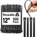 Reallnaive 500 Pcs 12 Inch Reusable Zip Ties Outdoor Heavy Duty 120lbs by Reallnaive