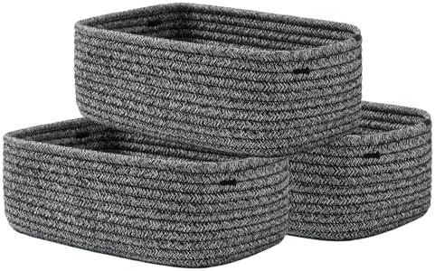 KALLAX Small Woven Storage Basket for Organizing, 12 x 8 x 4.5 inch, 3 Pack by KALLAX