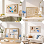 OWLKELA Cork Board, 30 x 20 Inch, Oatmeal Framed - Image 6