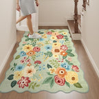 DUKINO 3x4 Rug, Non Slip Floral Washable Area Rug for Entryway, Green - Image 3