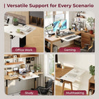 Desk Extender Tray, 16"×12" Clamp-On Arm Rest Shelf, 90° Foldable Computer Elbow Support for Office Home, Space-Saving Keyboard Mouse Tray (White) - Image 7