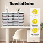 Literature Organizer, Desktop File Sorter Mail Center, Paper Storage Cabinet with 36 Slots Compartments for Home School Office (36 Slots White) - Image 4