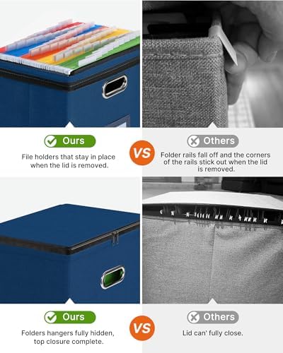 Oterri File Box Small 2-Pack Mesh Pockets Hanging Organizer for Letter-Size - Image 4