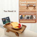 SINWANT Couch Arm Tray,15.35x9.84 in Sofa Clip on Arm Table,Acacia Wood - Image 3