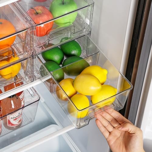 Vtopmart 2 Pack Stackable Clear Drawer with Dividers - Image 4