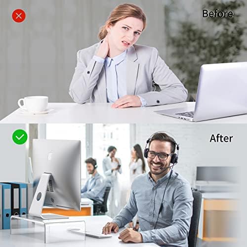Acrylic Monitor Stand Riser Clear Laptop Stand Riser L16 xW7.5 xH4 - Image 5