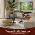 Folding TV Tray Table - Adjustable Height Sofa Rustic Side Table, Wooden Portable Trays for Eating On Couch, Laptop Stand with Cup Holder, C Shaped Foldable Desk - Image 3