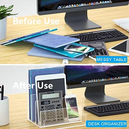 Acrylic Desk File Organizer 2 Pack, 4 Section Letter Organizer - Image 4