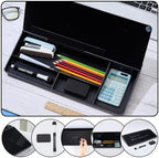 WADORN Desk Whiteboard with Storage Glass Dry Erase Board Black Deskboard Buddy Desktop Organizer Office Accessories for Men Women Work from Home Office School Must Haves 15x7x2 Inch - Image 3