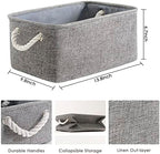 TheWarmHome Storage Bins - Medium 3 Pack Storage Baskets for Organizing Shelves | Fabric Storage Cubes Organizer for Linen Closet Nursery Home Decor Grey - Image 2