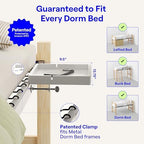 BedShelfie Wood Bedside Shelf for Dorm Room - White - Image 2