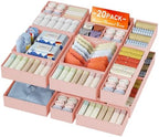 DIMJ Drawer Organizer Clothes Storage - 20 Pack Baby Dresser Organizer for Nursery, Foldable Closet Drawer Organizer Bins for Bedroom Organization, Fabric Storage Dividers for Socks, Underwears, Bras by DiMJ