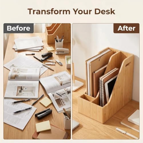 Bamboo File Folder Holder Book Holder Document Rack - Image 4