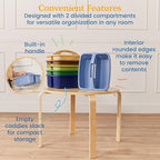 ECR4Kids 2-Compartment Large Plastic Caddy, Multipurpose Organization, Earthtone, 6-Pack - Image 5