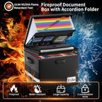 ENGPOW Fireproof Document Box with Locks and Accordion File Folder,Black - Image 2