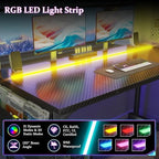 DurayLoly 63 Inch Gaming Desk with RGB LED Lights for Bedroom - Image 5