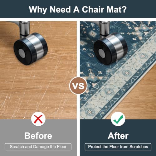 36"x48" Office Chair Mat for Hardwood Floor, Washable Non-Slip Protector - Image 3
