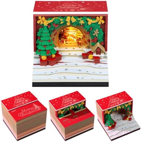 3D Calendar 2027, Tear-Away Desk Calendar, Paper Art Memo Pad, LED Light (Christmas Arch) by Unknown