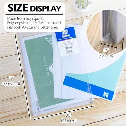 BAZIC Products Clear Zip Envelope, A4/Letter, 24-Box - Image 2