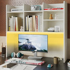 ChooChoo Desk Hutch Dorm with LED Lights, Desktop Bookshelf with 7 Shelves by ChooChoo