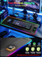 Wireless Charging Mouse Pad Gaming, 31.5"x15.8" Large Desk Mat, Waterproof - Image 4