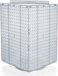 Azar Displays 701414-CLR Rotating Display Stand - 4-Sided Display Racks - Peg Display Carousel (14” W x 14” D x 20” H) - Easy Assemble Revolving Display for Retail - Pegboard Organizer, Clear by AzarDisplays
