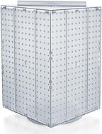Azar Displays 701414-CLR Rotating Display Stand - 4-Sided Display Racks - Peg Display Carousel (14” W x 14” D x 20” H) - Easy Assemble Revolving Display for Retail - Pegboard Organizer, Clear by AzarDisplays