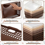 Geetery 12 Pack Classroom Storage Baskets with Handle,Gradient Brown - Image 3