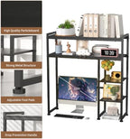 Aetheris Desktop Organizer Shelf, 30" Wooden Office Storage Rack, Display Shelf Rack, 5 Tier Desktop Display Rac, Desk Shelf, Desk Hutch for Computer Monitor (Black) - Image 6