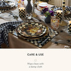 MACKENZIE-CHILDS Cork-Back Placemat Set, Black-and-White Courtly Check - Image 5
