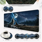 Desk Mat, Mouse Pad with Wrist Rest, 4-in-1 Large Mouse Pads for Desk, Ergonomic Mouse Pad and Keyboard Wrist Rest Gaming Keyboard Mat for Office,Wolf Moon - Image 5