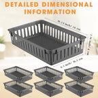 Boao 48 Pieces Plastic Baskets for Organizing 10.24 x 6.5 x 2.36 Inch Rectangular Storage Trays Plastic Organizer Bins Rectangle for Classroom Organization(Gray) - Image 3